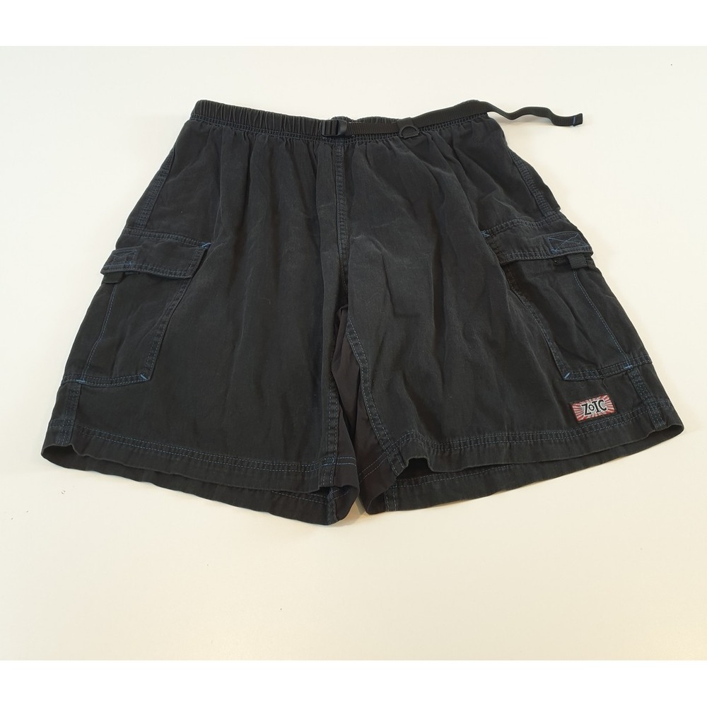 VTG Zoic Cargo Shorts Men 2XL Black Vigor De Luxe Mountain Bike Pockets Belt USA